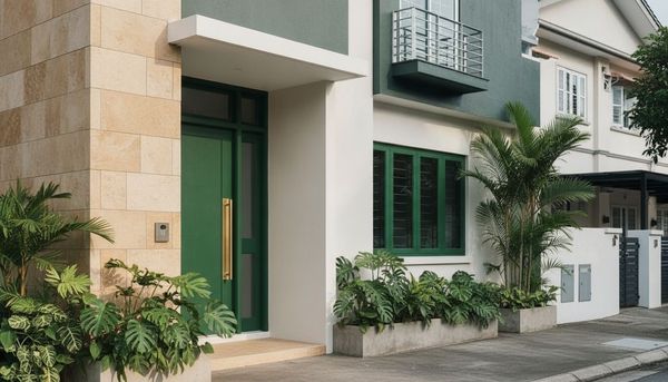 Modern rebuilt Singapore landed house facade